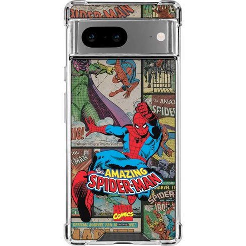 Marvel Classic Comics Amazing Spider-Man Collage Google Pixel 8 Clear Case